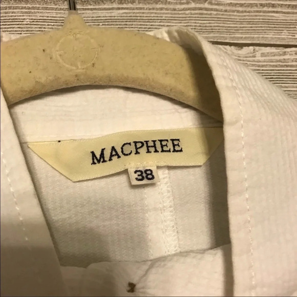 Macphee Button Up Ruffle Hem Blouse Sz 38 - Picture 4 of 6